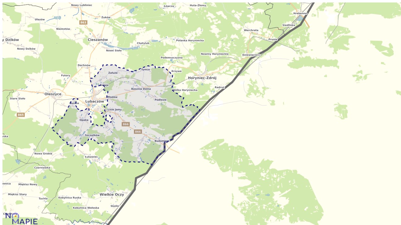 Mapa wyborów do sejmu Lubaczów